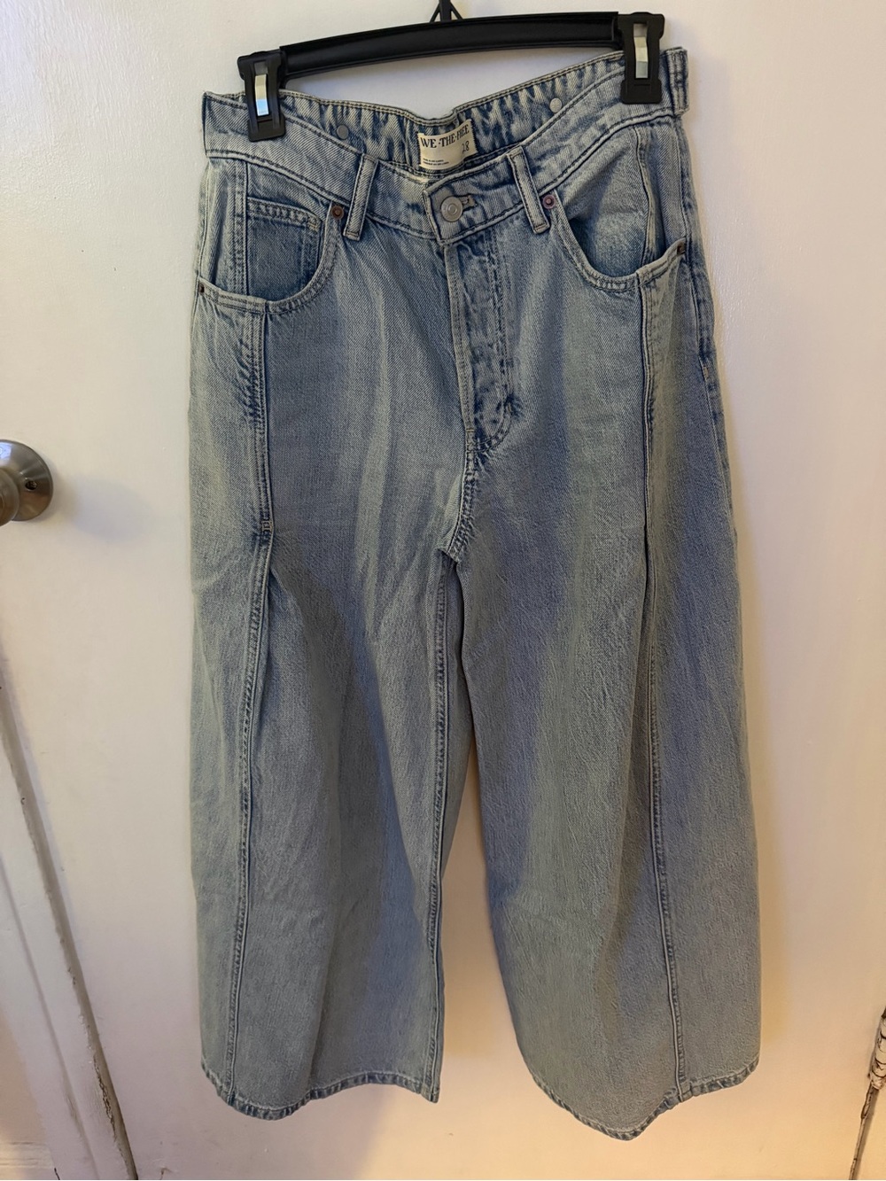 We The Free Light Blue Folklore Cropped Wide-Leg Jeans - Picture 1 of 4
